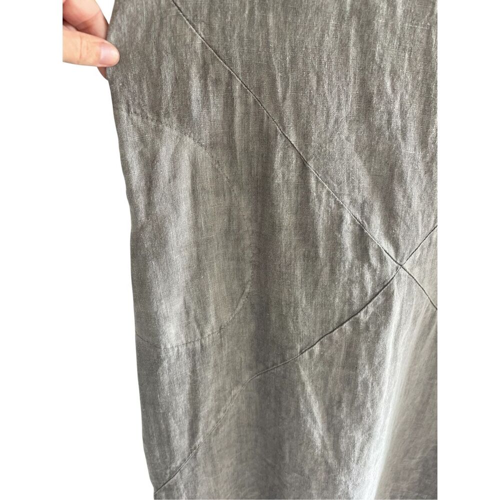 Tempo Paris Gray Linen Midi Dress Women’s Size Small Lagenlook, Boho Festival - Picture 4 of 5